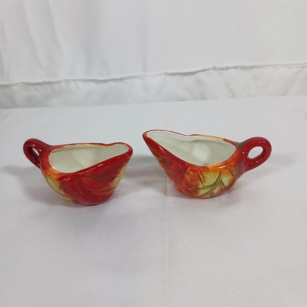 Double Nice Co. Ltd. Creamer and Gravy Boat Set OS Red Excellent Autumn Leaf